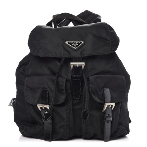 prada vela backpack black nero|small Prada nylon backpack.